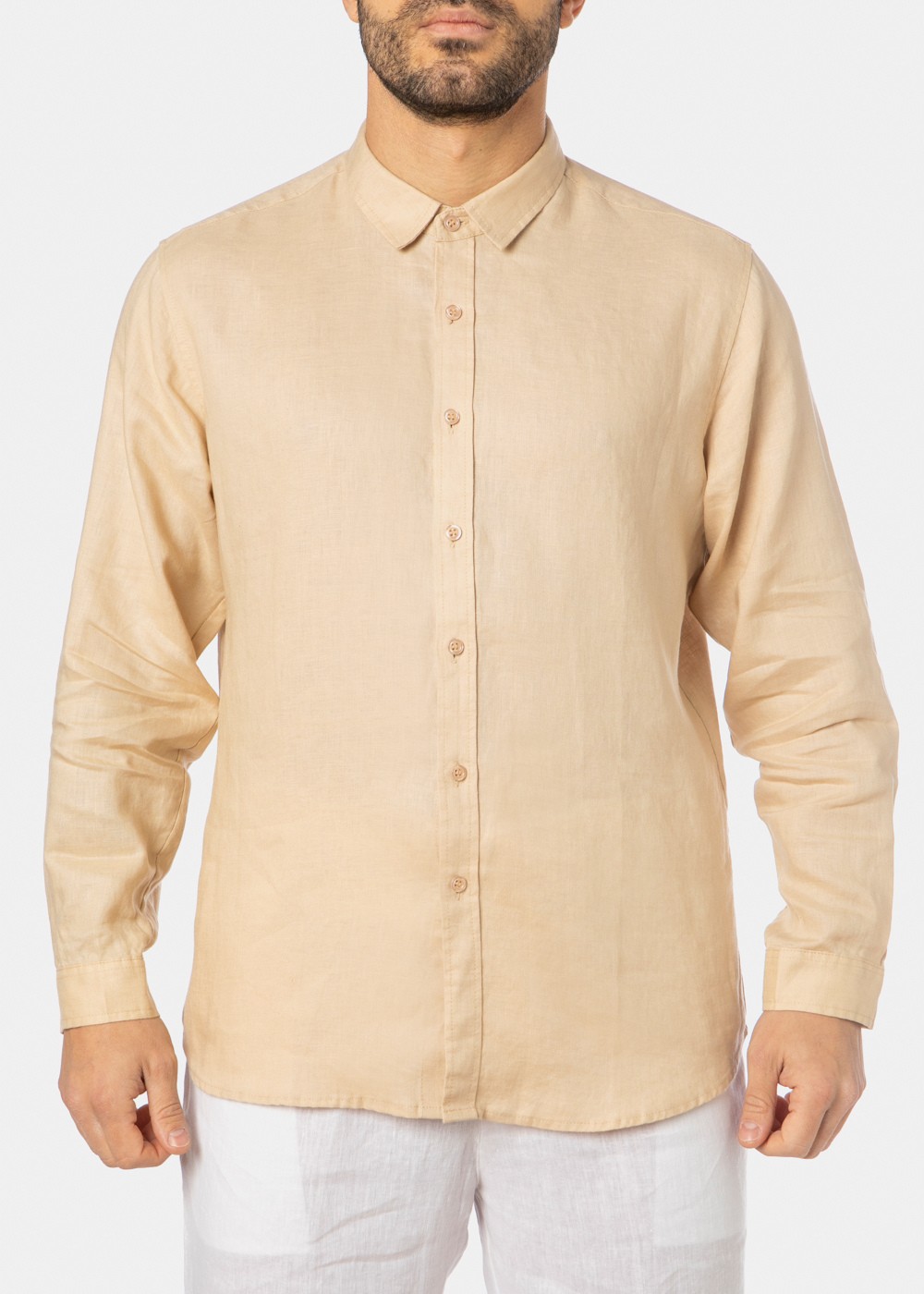 100% Linen Beige Shirt 